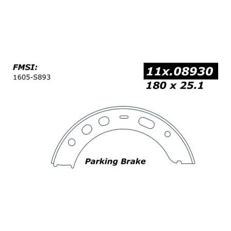 Centric Centric Premium Parking Brake Shoes, Centric Parts 111.08930 111.0893